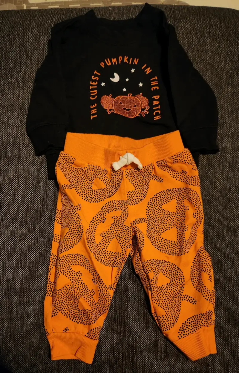 Conjunto bebe Halloween calabazas