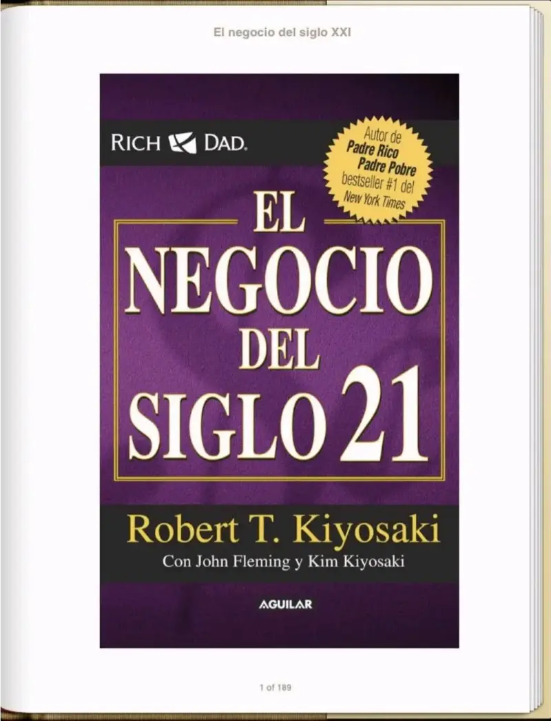 Libro 'El Negocio del Siglo 21' de Kiyosaki