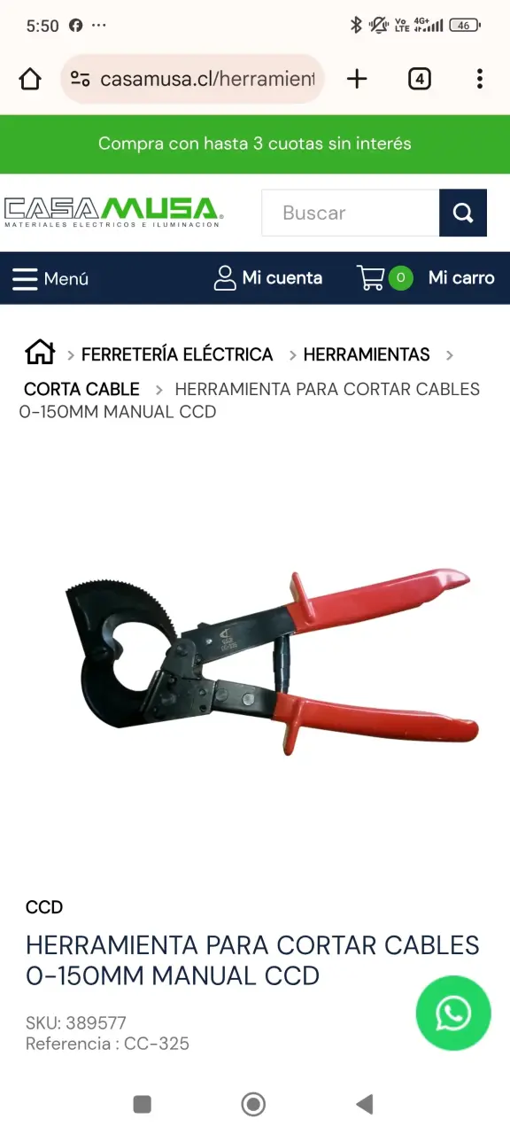 Corta cables manual CCD 0-150mm