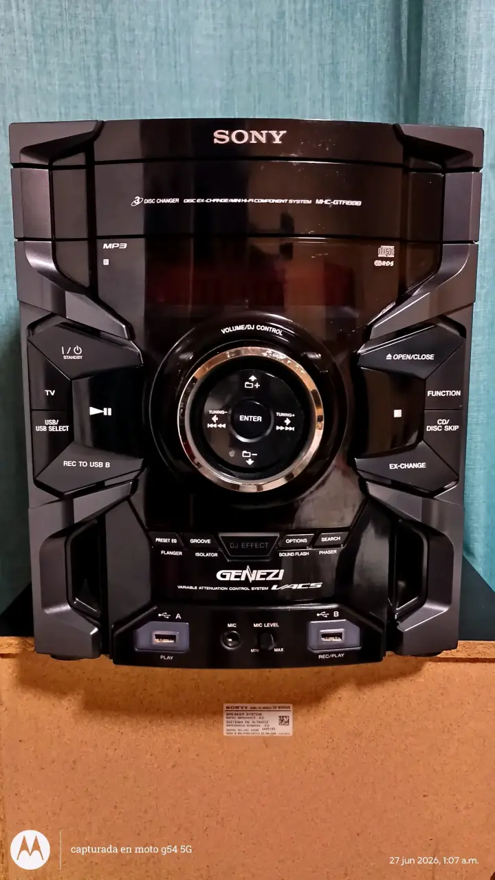 Sistema de sonido Sony MHC-GTR888 - 1