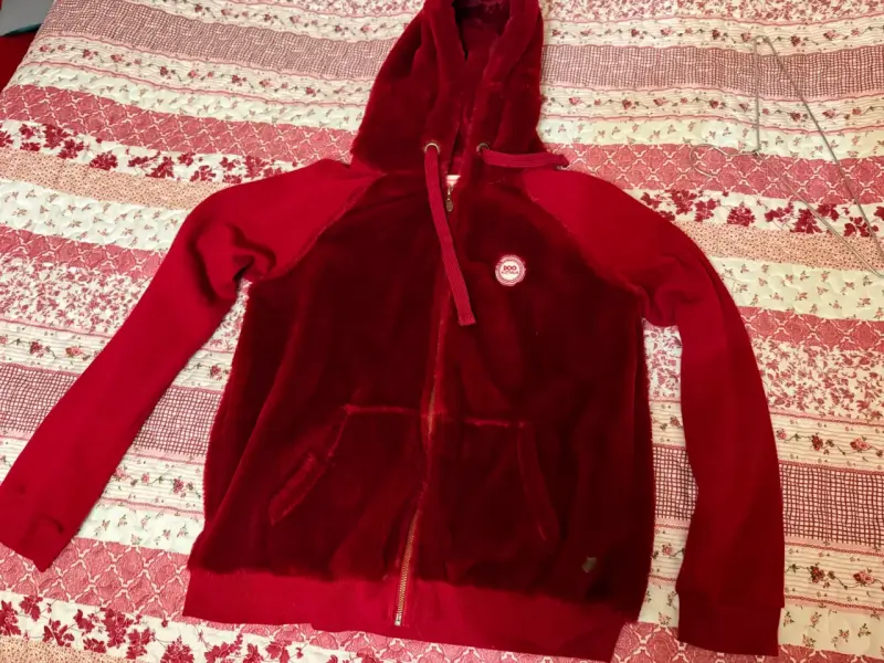 Polerón con capucha rojo de felpa DOO AUSTRALIA - 1