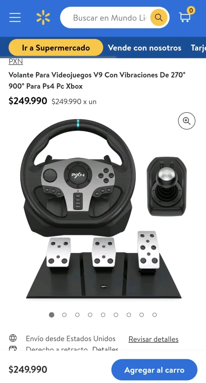 Volante de carreras PXN con pedales y palanca - 4