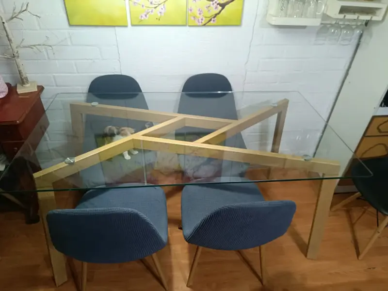 Mesa de comedor de vidrio 4 sillas - 2