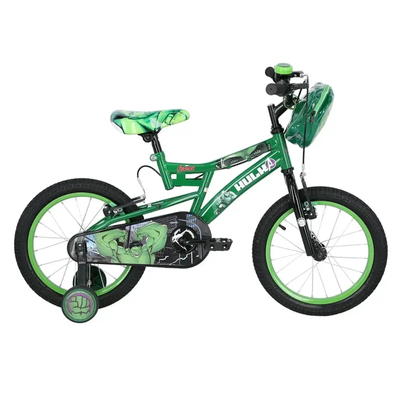 Bicicleta infantil Hulk con ruedas de apoyo