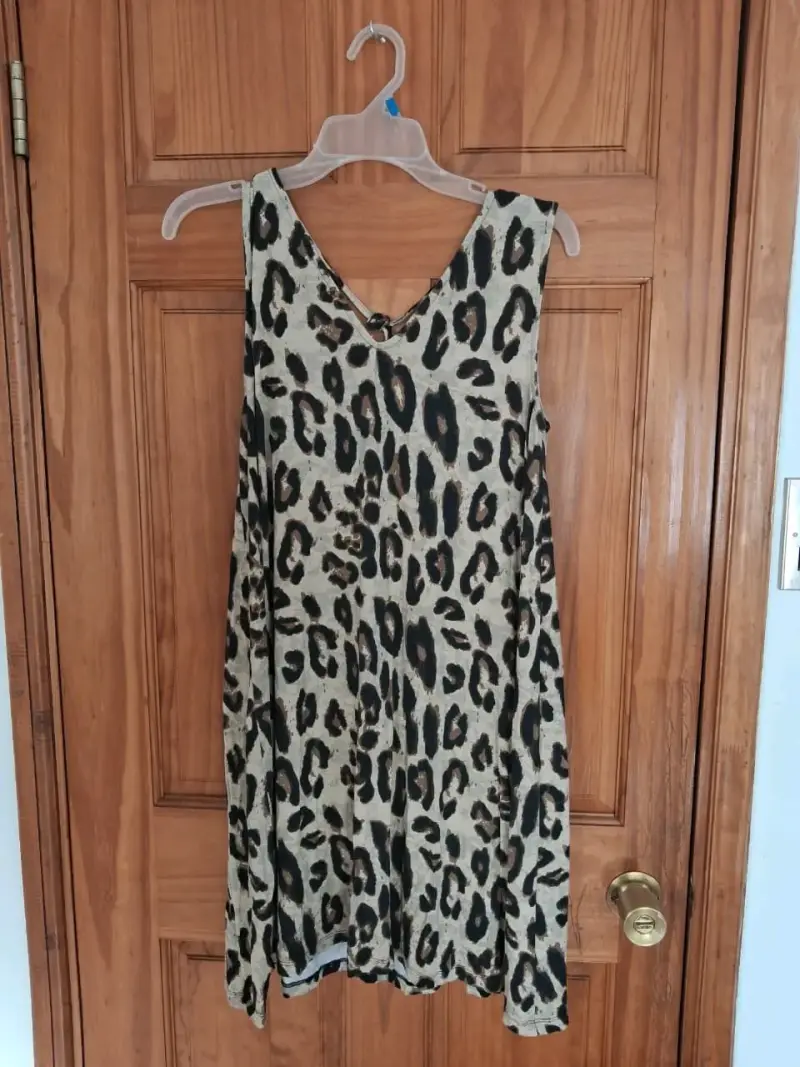 Vestido animal print sin mangas - 1