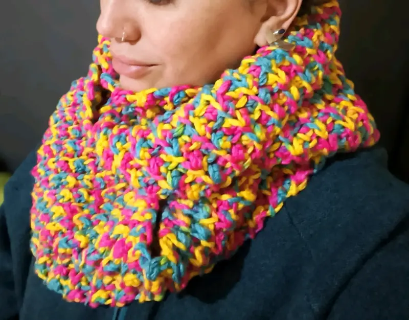 Cuello holgado de lana hipoalergénica tejida a cro - 4
