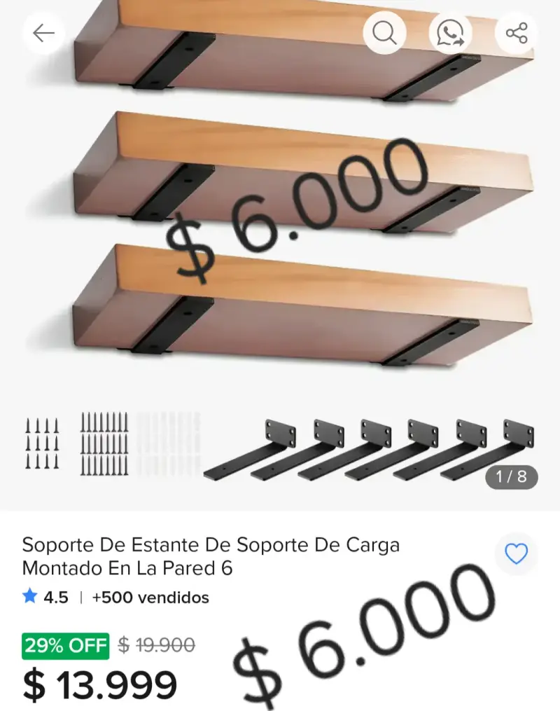 Soporte de estante de pared resistente - 1