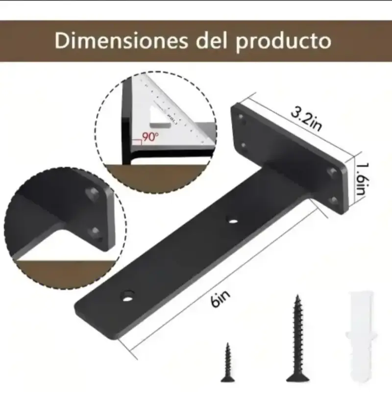Soporte de estante de pared resistente - 3