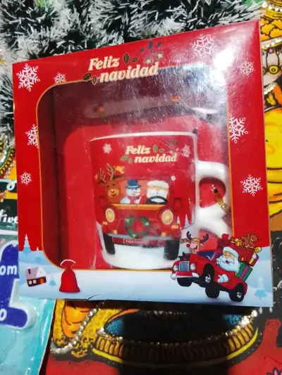 Tazón navideño con diseño de Santa Claus - miniatura 1