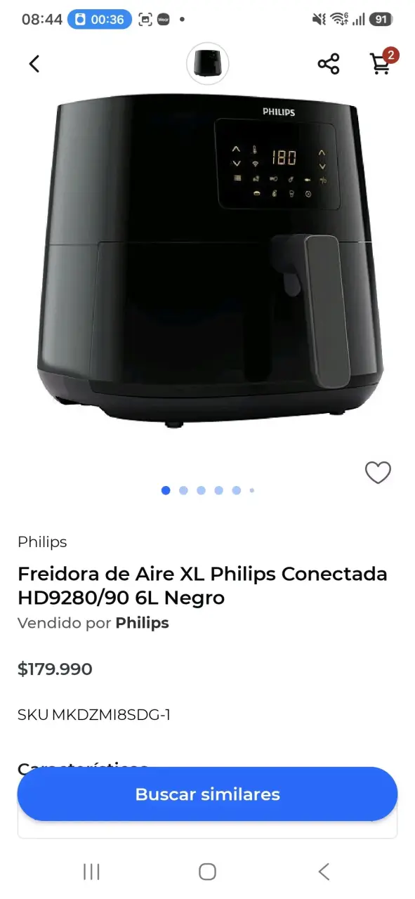 Freidora de aire XL Phillips Hd9280 - 4