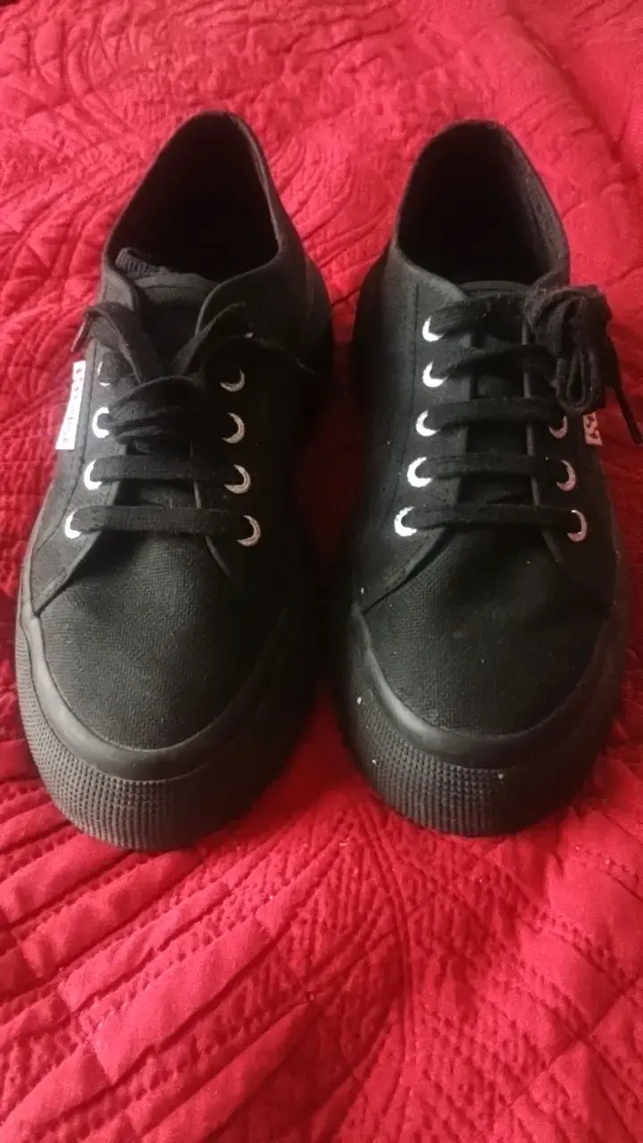 Zapatillas negras de lona unisex - 1