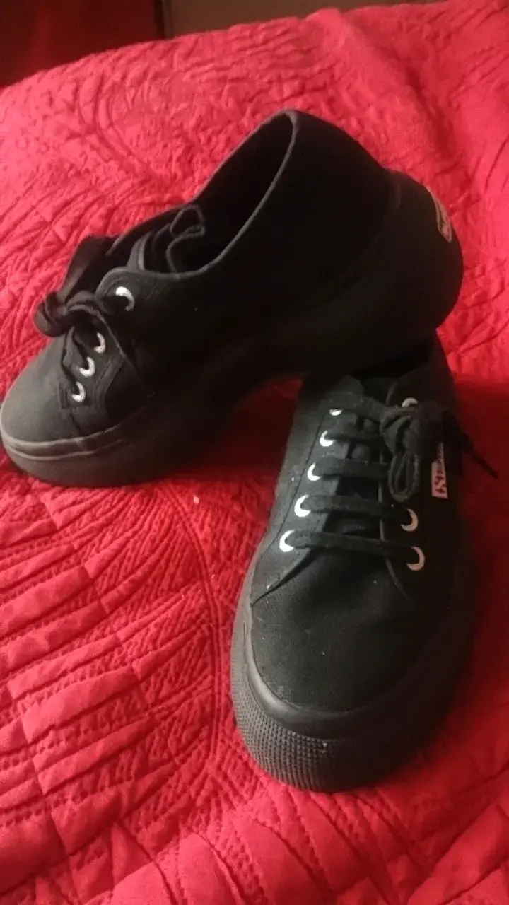 Zapatillas negras de lona unisex - 2