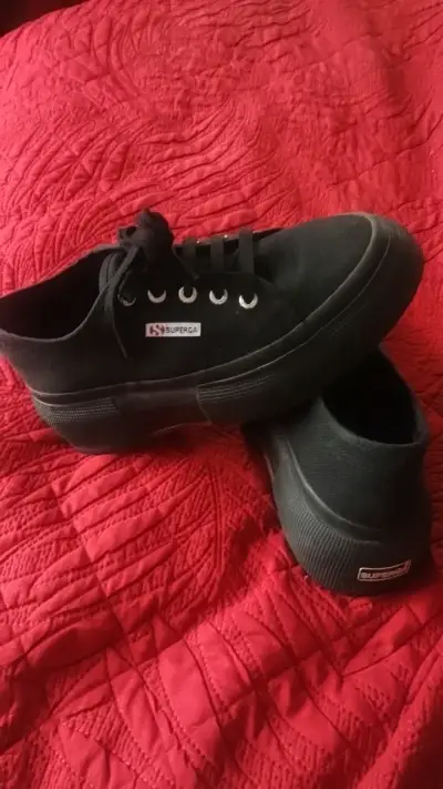 Zapatillas negras de lona unisex - miniatura 3