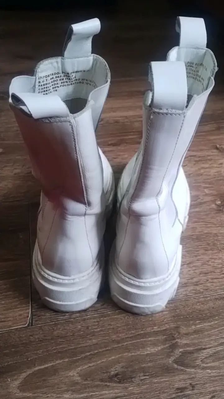 Botas blancas de cuero estilo chunky - 2