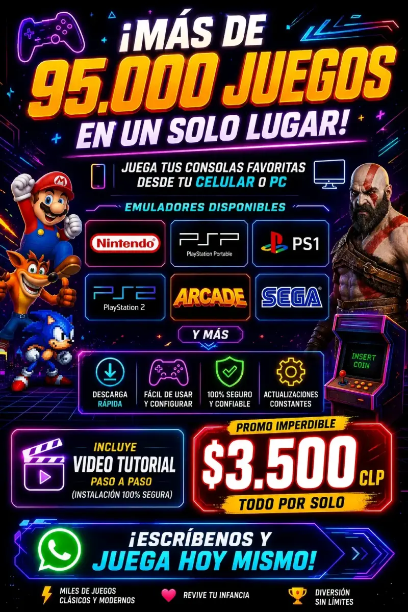 Paquete de 95,000 juegos retro para PC y celular