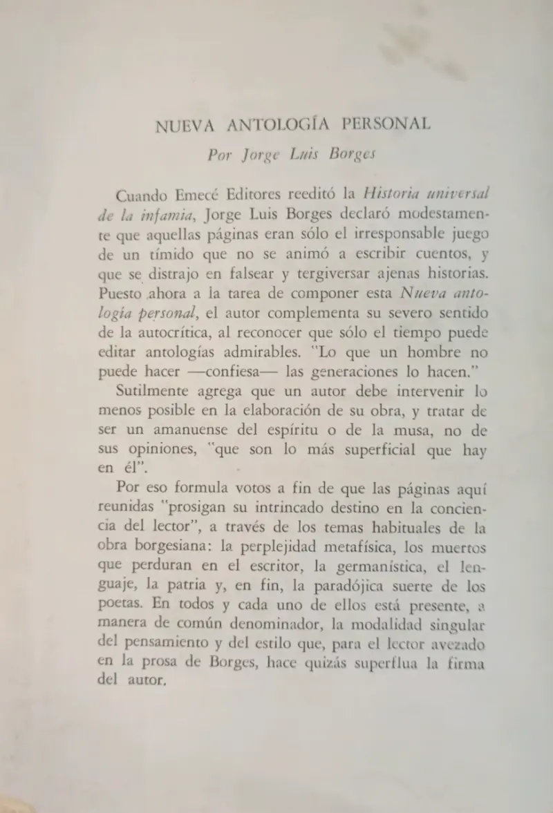 Libro 'Nueva Antología Personal' de Borges - 2
