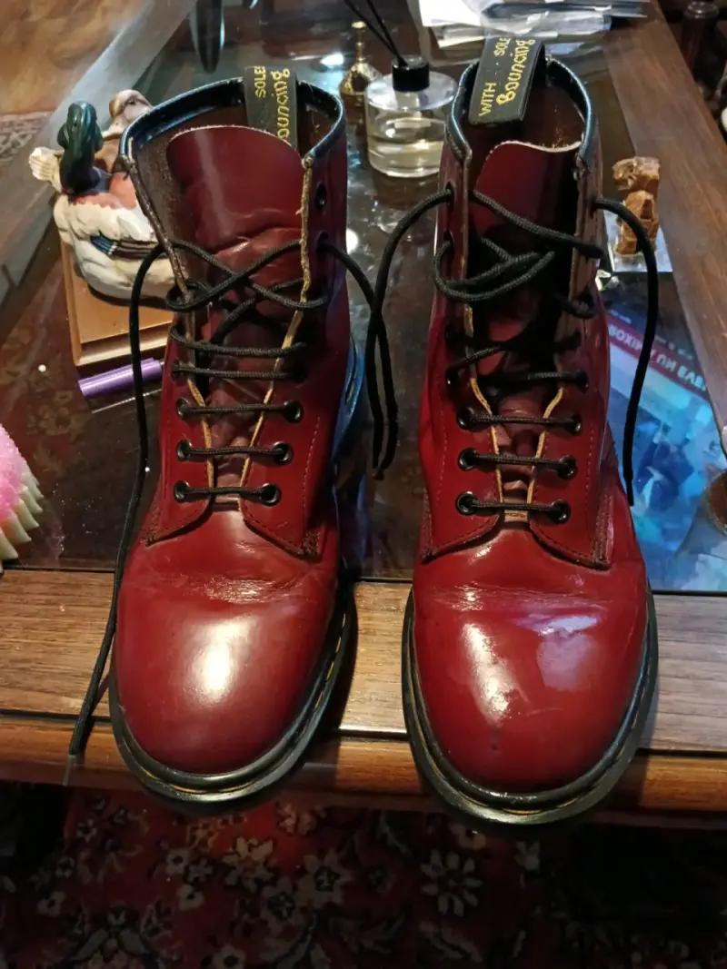 Botas Dr. Martens de cuero rojo - 4