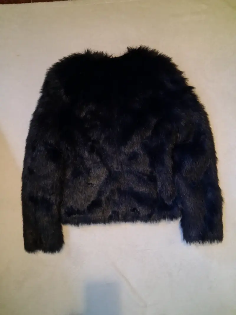 Chaqueta de piel sintética negra para mujer - 3