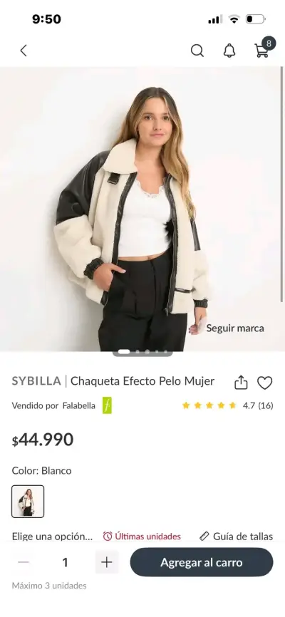 Chaqueta Sybilla efecto pelo blanco mujer - miniatura 1