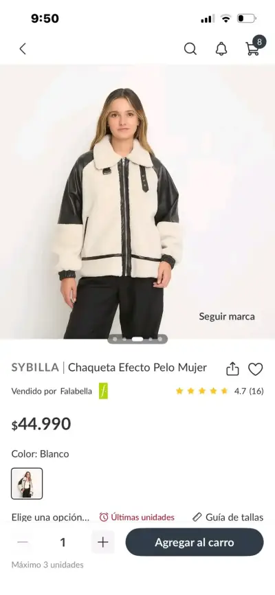 Chaqueta Sybilla efecto pelo blanco mujer - miniatura 2