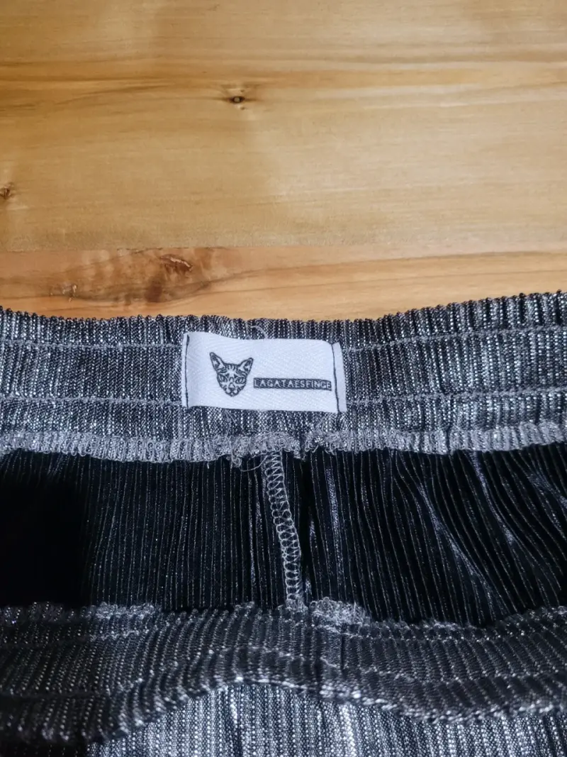 Pantalones plateados brillantes para mujer - 2