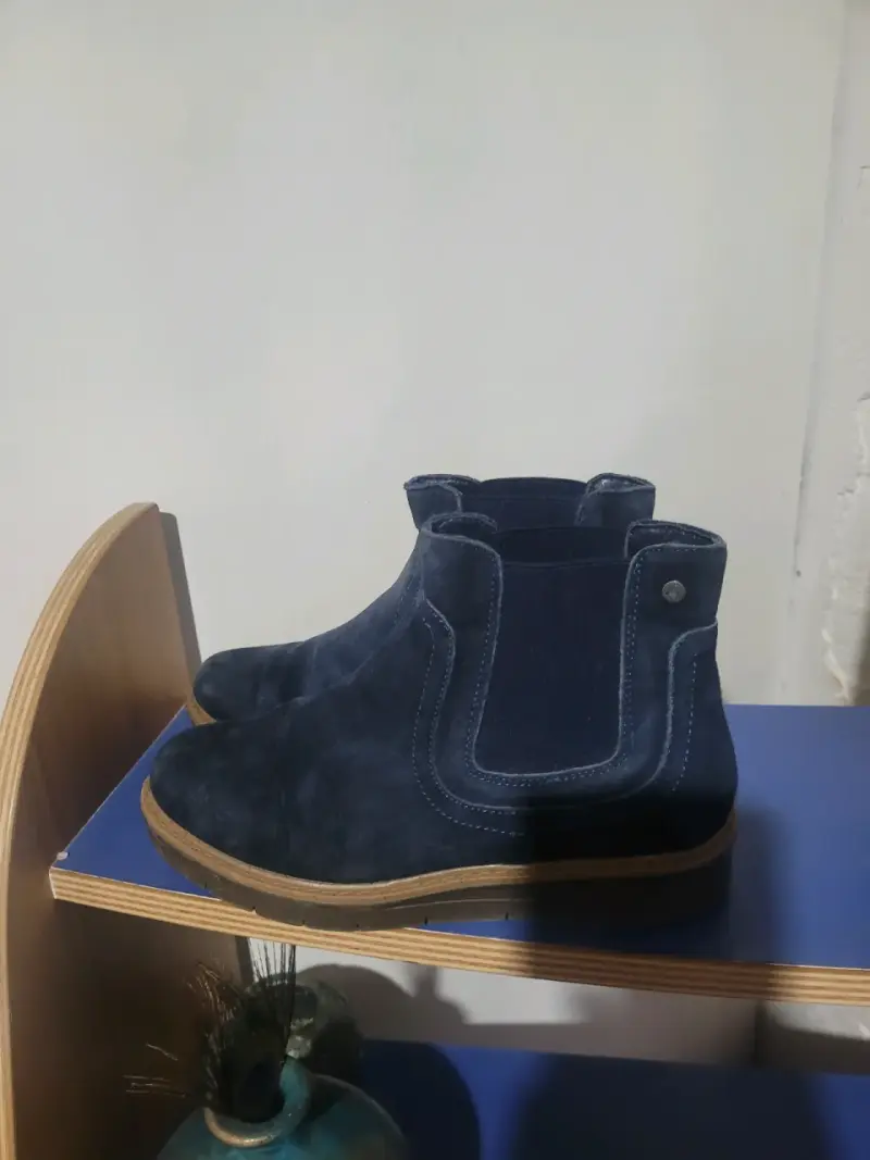 Botines de gamuza azul mujer