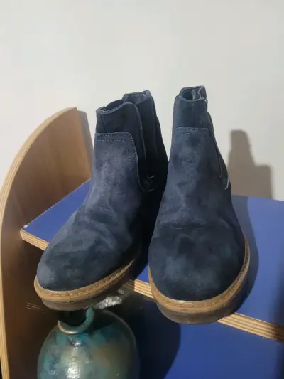 Botines de gamuza azul mujer - miniatura 2