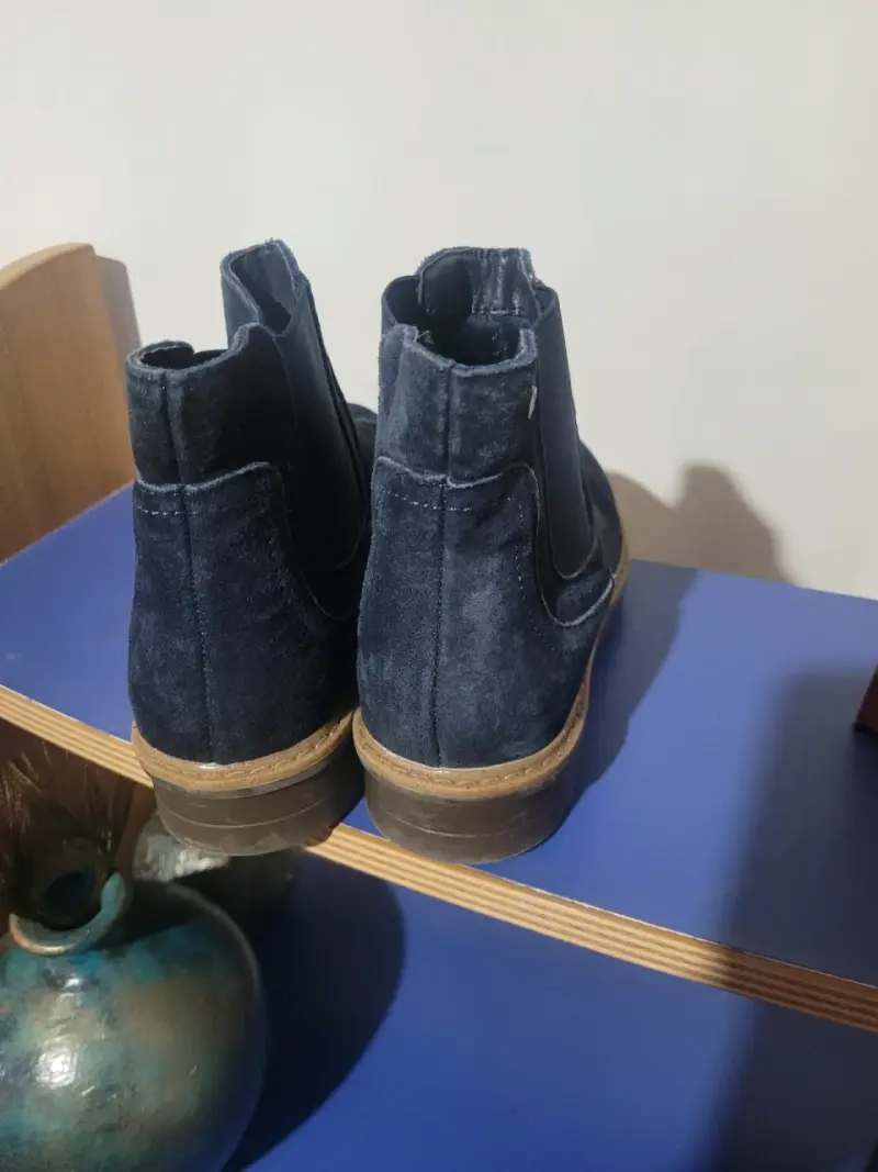 Botines de gamuza azul mujer - 4