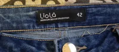 Jeans azul Liola talla 42 con diseño deshilachado - miniatura 2