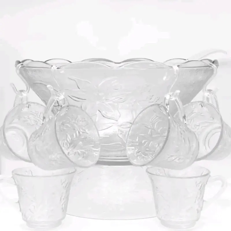 Set de ponchera de vidrio con tazas