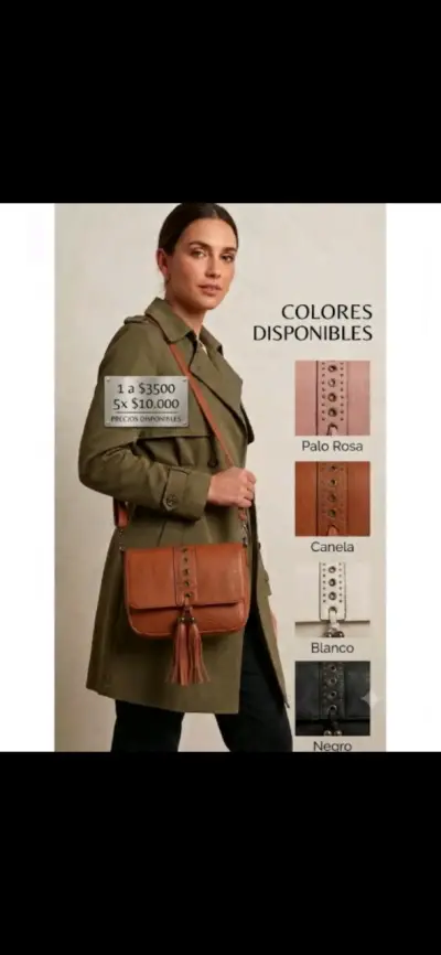5 Carteras por $10.000 de ecocuero con flecos - miniatura 1