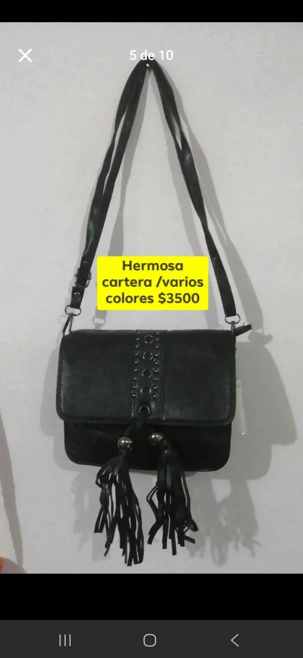 5 Carteras por $10.000 de ecocuero con flecos - 3