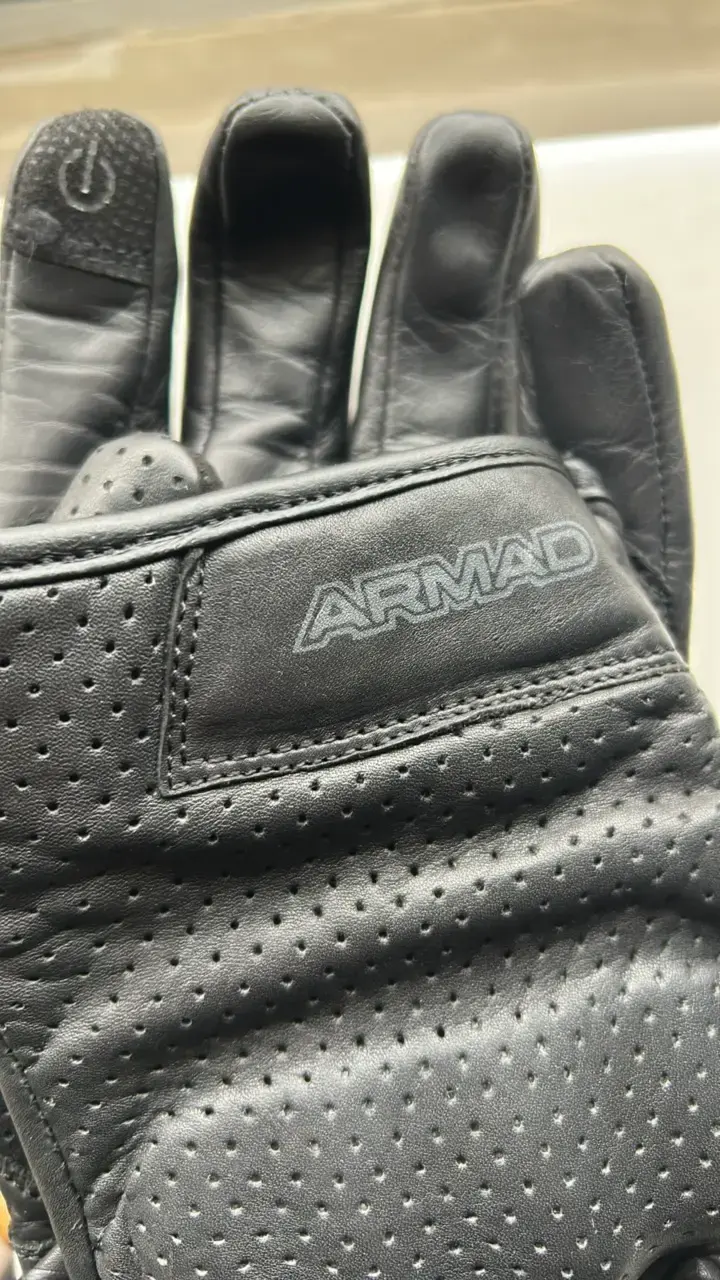 Guantes de moto de cuero negro Armad - 3