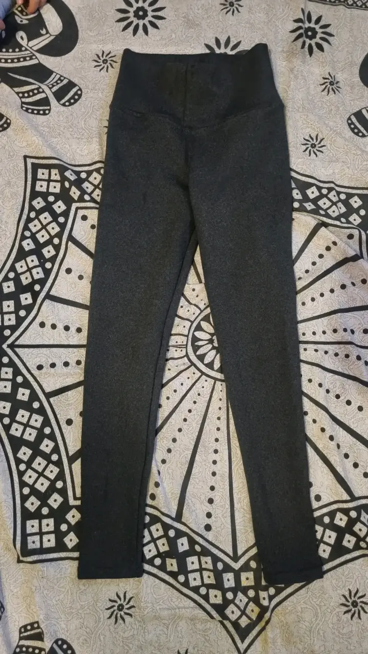 Calzas de polar negros y plomo para mujer - 1