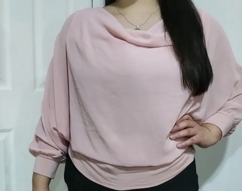Blusa rosa manga larga para mujer