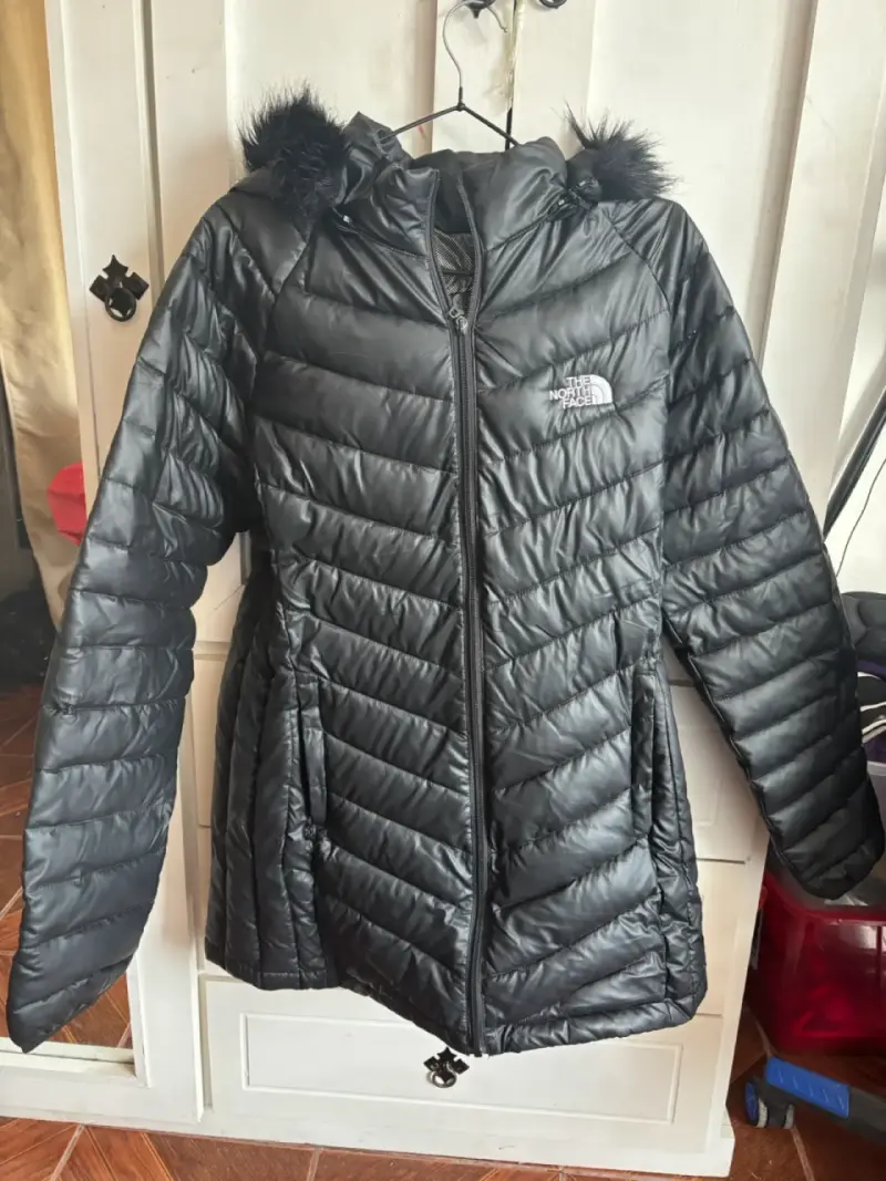 Parka negra dupe The North Face con capucha XL - 2
