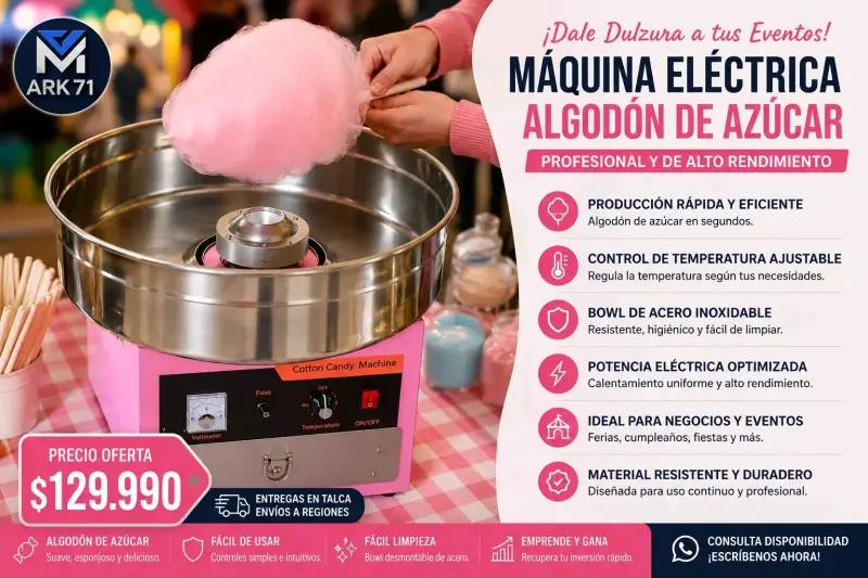 Máquina de algodón de azúcar profesional rosa - 2