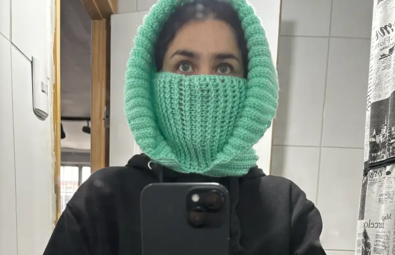 Balaclava/Pasamontañas tejido verde unisex
