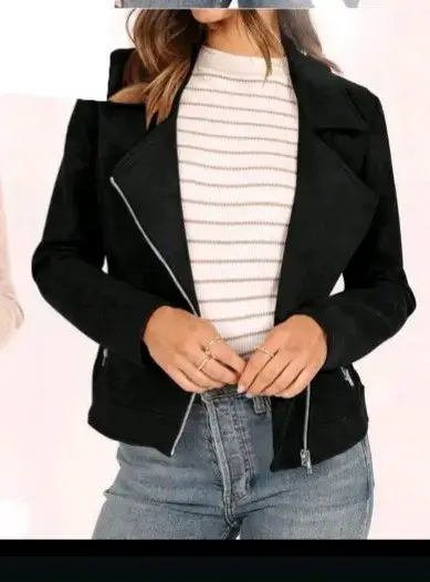 Chaqueta  de mujer, Gamuza con cierre asimétrico - miniatura 1