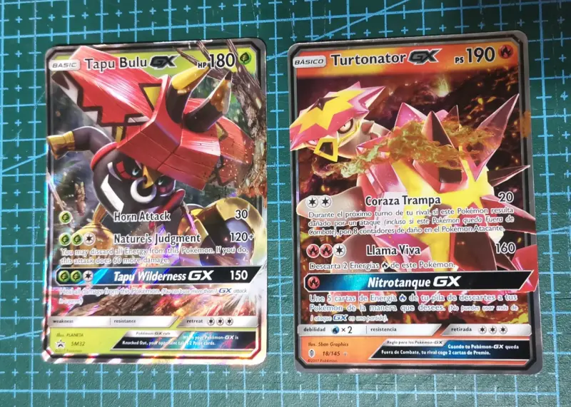 Cartas Pokémon GX Tapu Bulu y Turtonator