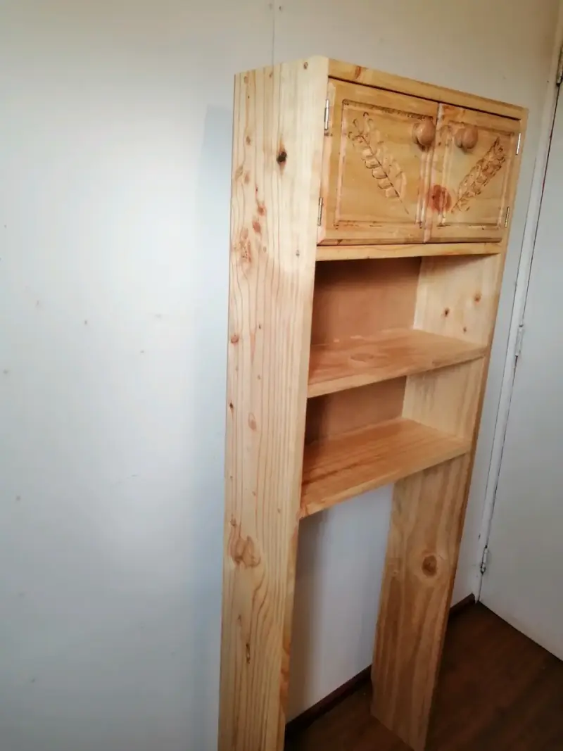 Mueble de baño madera con cajones tallados - 3