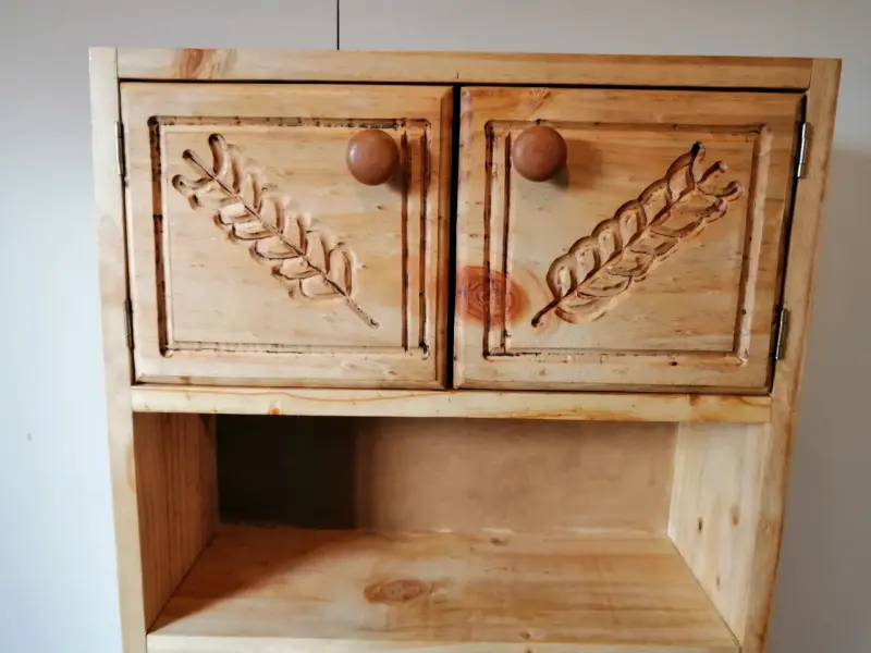 Mueble de baño madera con cajones tallados - 5