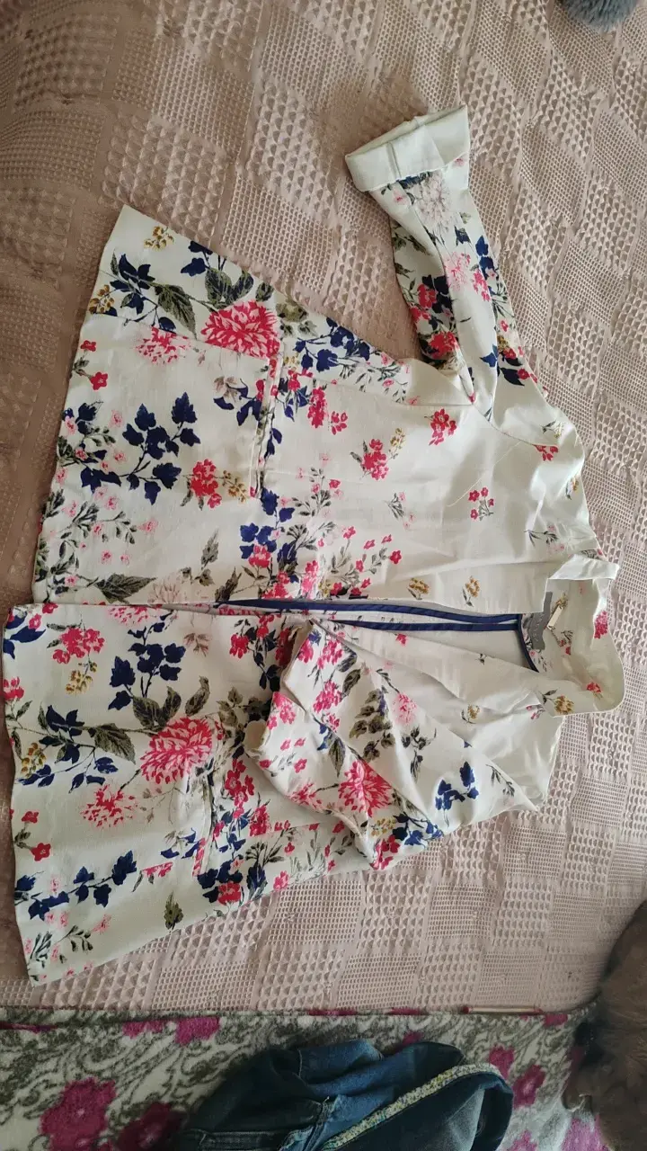 Blazer floral para mujer con boton - 1