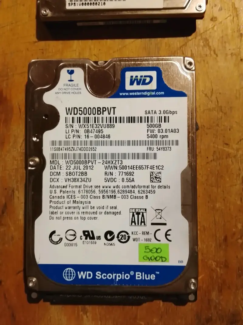 Disco duro WD Scorpio Blue 500GB SATA