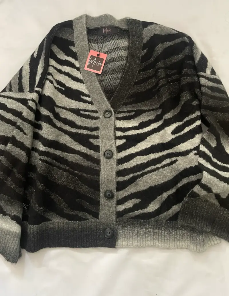 Cardigan de lana con estampado animal print - 1