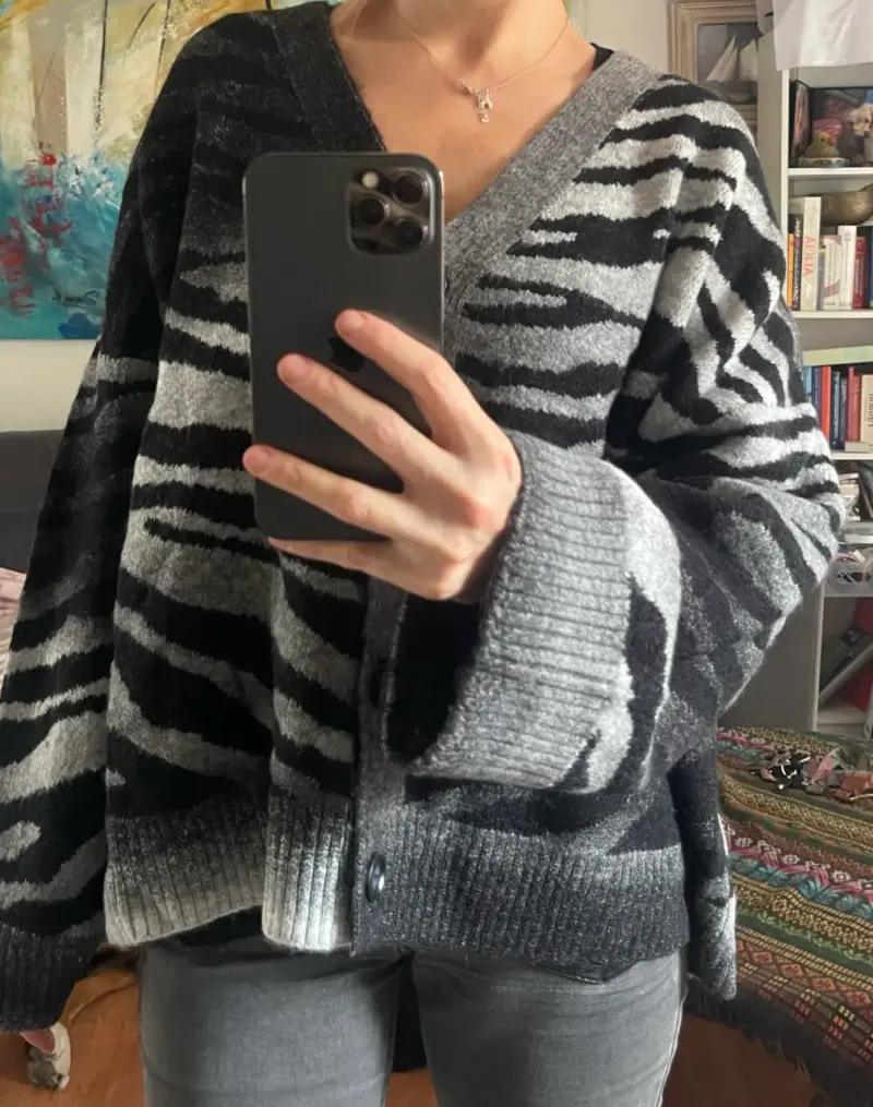 Cardigan de lana con estampado animal print - 2