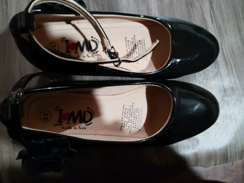 Zapatos de tacón bajo negros con hebilla - 3