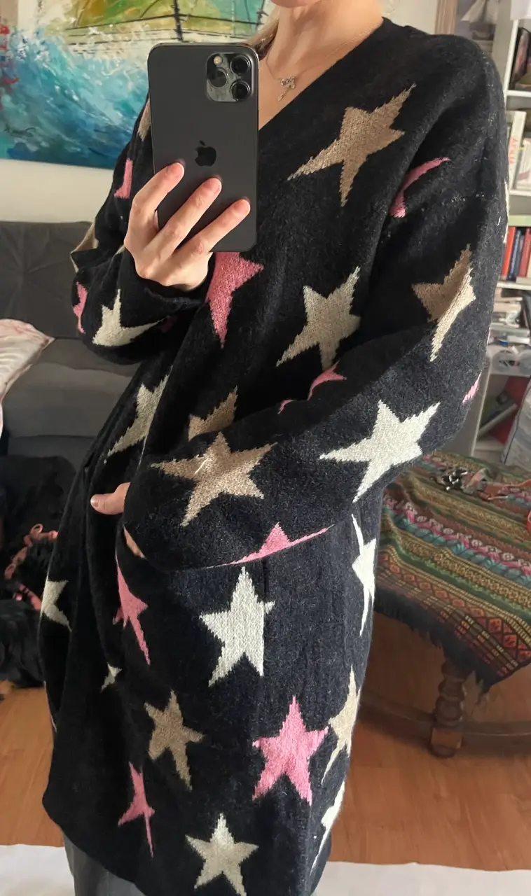 Cardigan de lana con diseño de estrellas Maria Mal - 1
