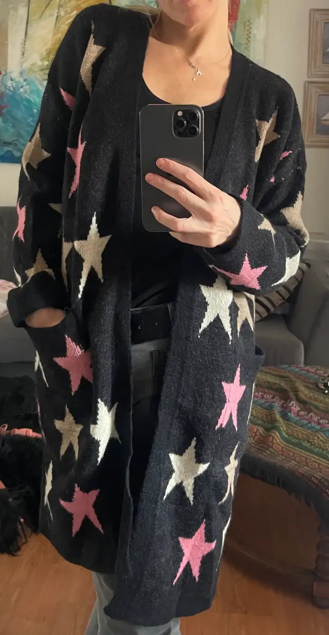 Cardigan de lana con diseño de estrellas Maria Mal - 2