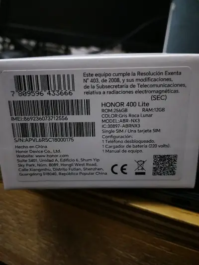 Smartphone Honor 400 Lite 256GB Gris - miniatura 1